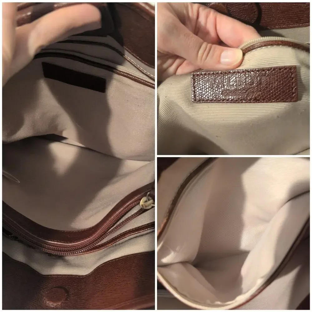 Vintage Talbots Large Shoulder Bag Terracotta Burgundy Pebbled Leather